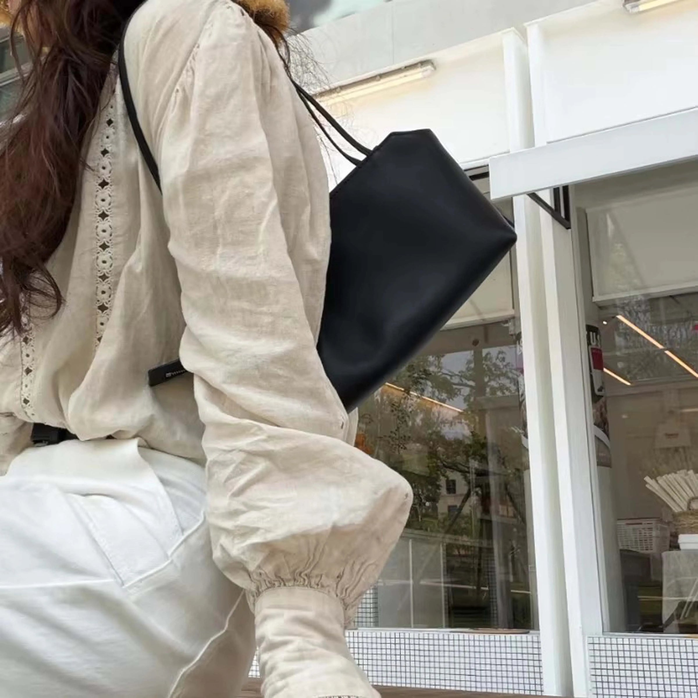 Keep Kapu【Mahjong Bag】Brown Full Sheepskin Retro Casual Commuter Handbag Versatile Shoulder Bag (mahjong shoulder bag)