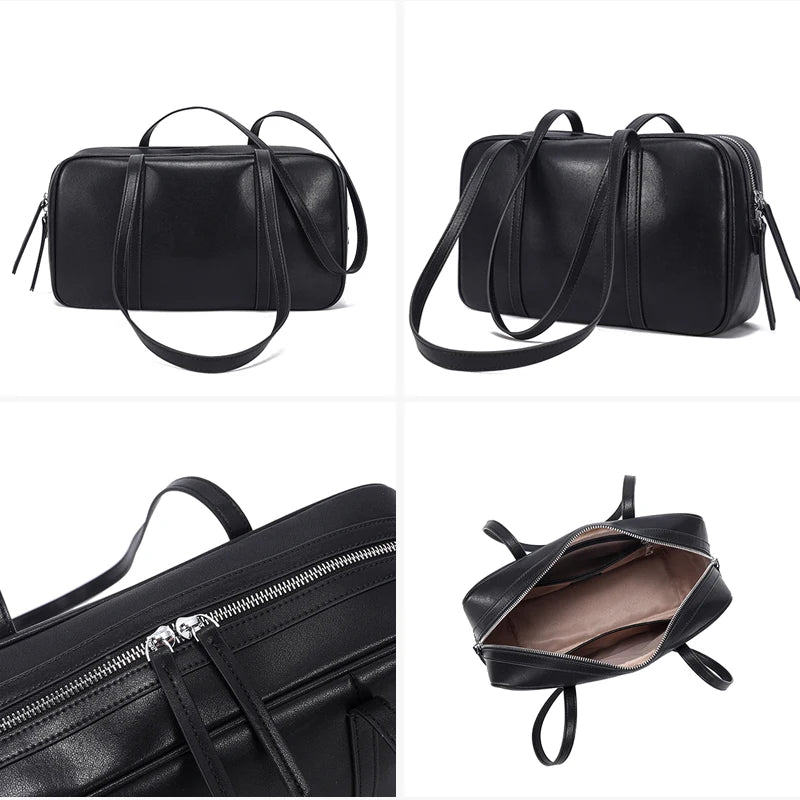 Mahjong Leather Shoulder Bag, 34 cm, Cowhide