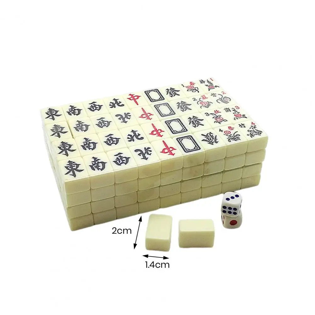 Portable Travel Mahjong Game Portable Mini Mahjong Game Set for Travel Home Parties Lightweight Classic Chinese Mahjong for Fun (portable travel mahjong game)