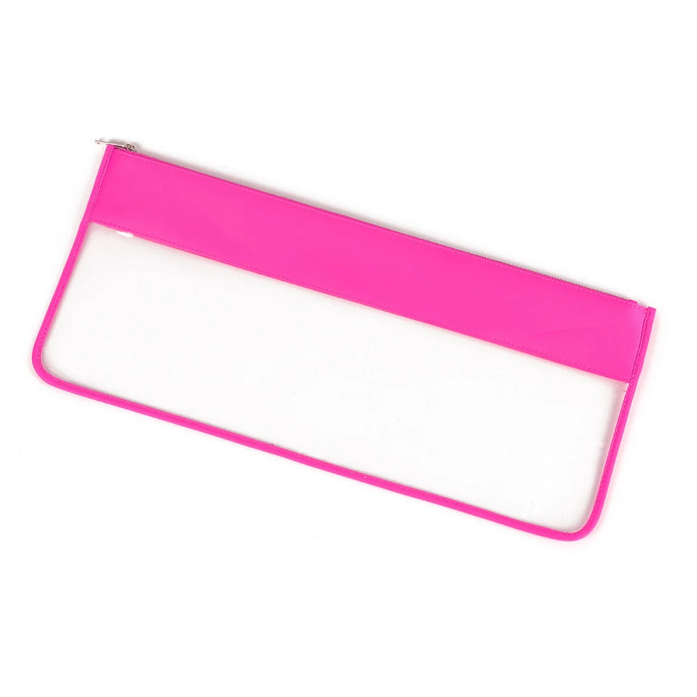 Transparent PVC Window Nylon Top Mahjong Tiles Storage Bag Large Capacity Clear Vinyl Flat Zipper Mahj Bag Stitched Mahjong Bag (clear mahjong tile bag)