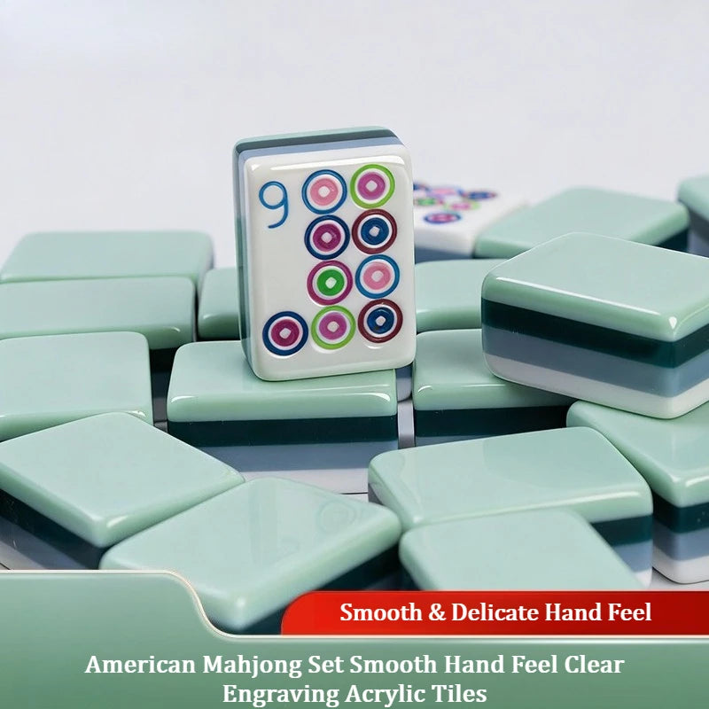 Dark Green Mahjong Set, Acrylic, 4 Players | Daisy