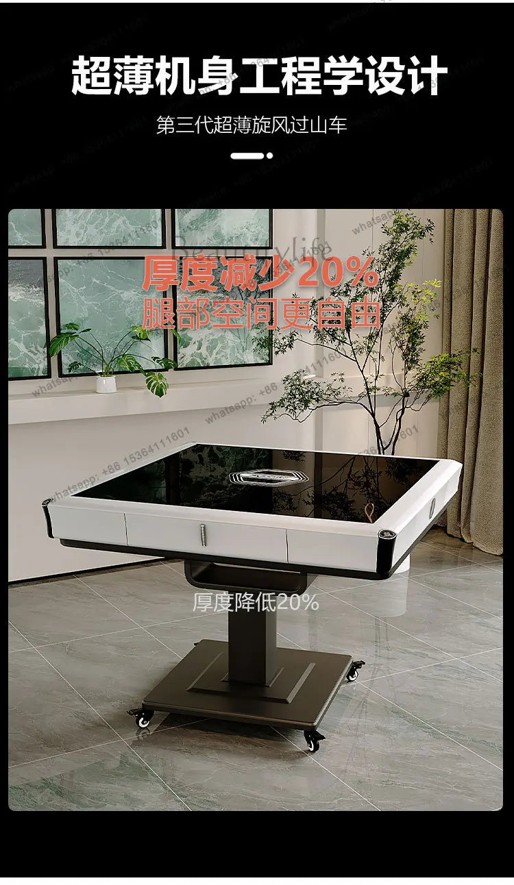 Rotor mahjong machine Fully automatic home roller coaster dining table Dual-purpose folding bass electric mahjong table (mahjong dining table)
