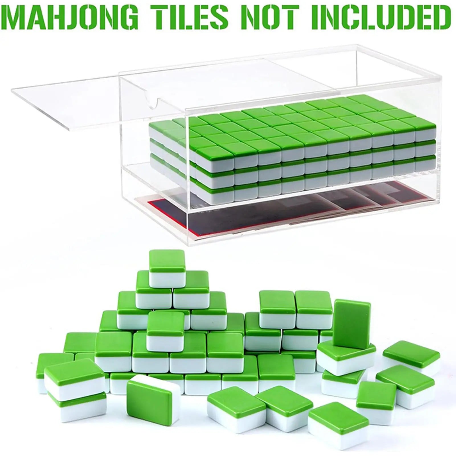 Mahjong Storage Acrylic Clear Mah Jongg Organizer Mahjong Tiles Organizer Case For Holidays Casual Gatherings Party Traveling (acrylic mahjong case)