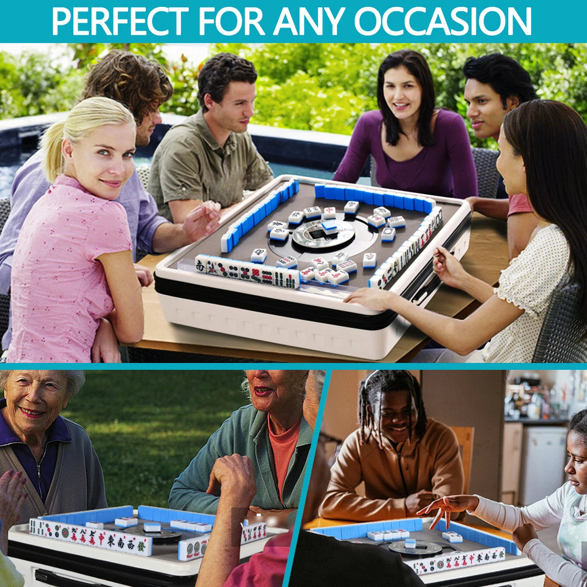 Portable Automatic American & Chinese-Style Mahjong Table With Magnetic Tiles Hand-Held Mini-Gambling Table (magnetic mahjong table)