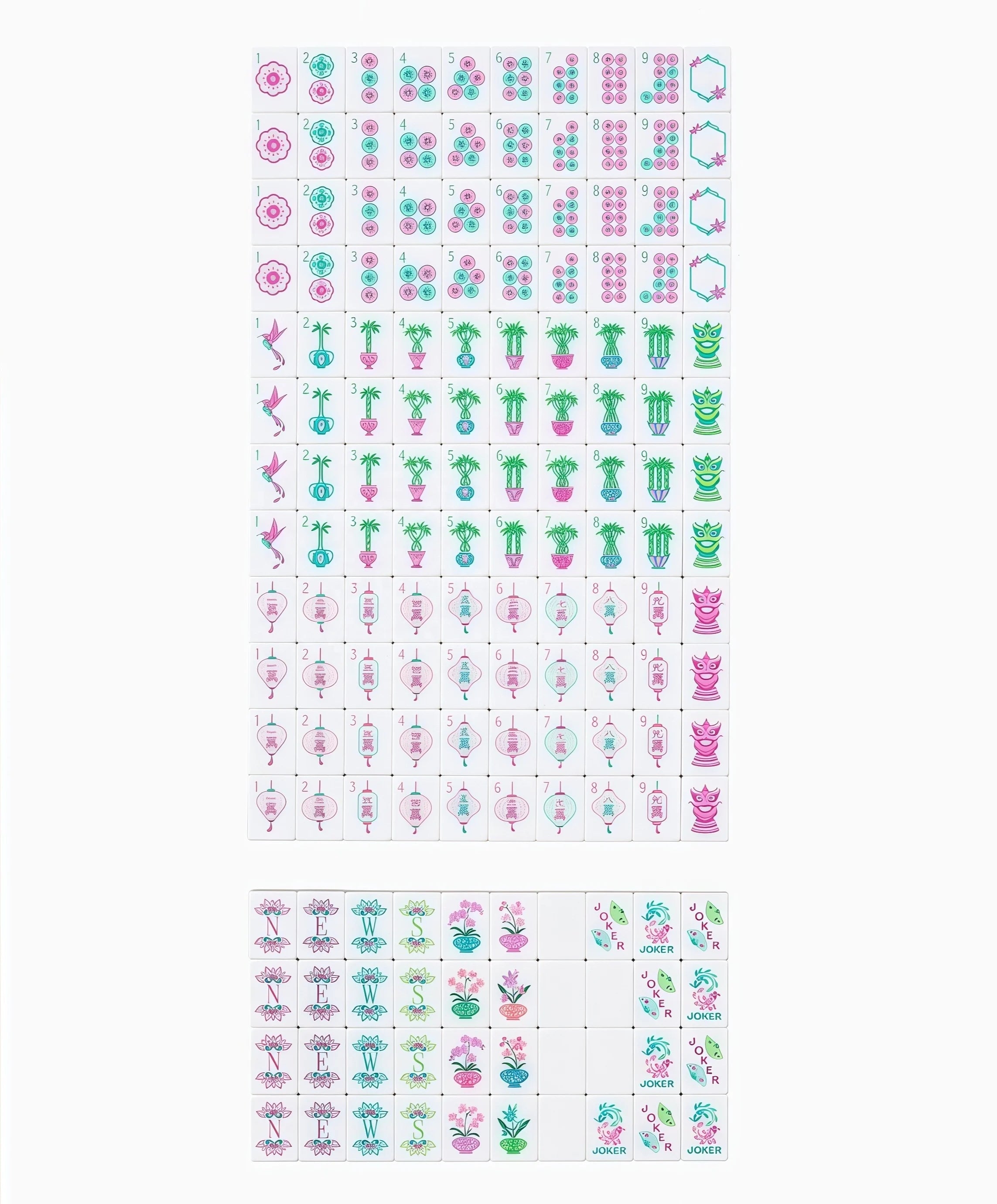 Custom American Crystal Emerald Luxury Mahjong Tiles Durable Water Resistant Game Gift for Singapore Japan Malaysia (emerald mahjong tiles)