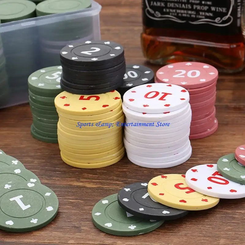 G7NF Pack of 100Pcs Game Wagering Mahjong Money Chip Set For Gambling Game Playings Counting and Other Recreations Game (mahjong scoring coins)