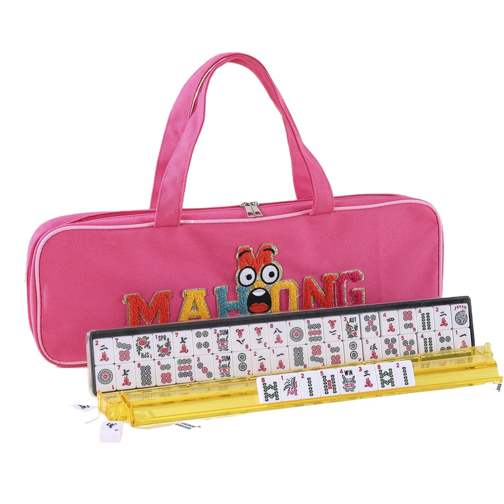 Canvas Waterproof Mahjong Tile Bag Large Capacity Mahjong Bag with Zipper for Business Studio Home Travel Adults Teens (mahjong tile carrying bag)