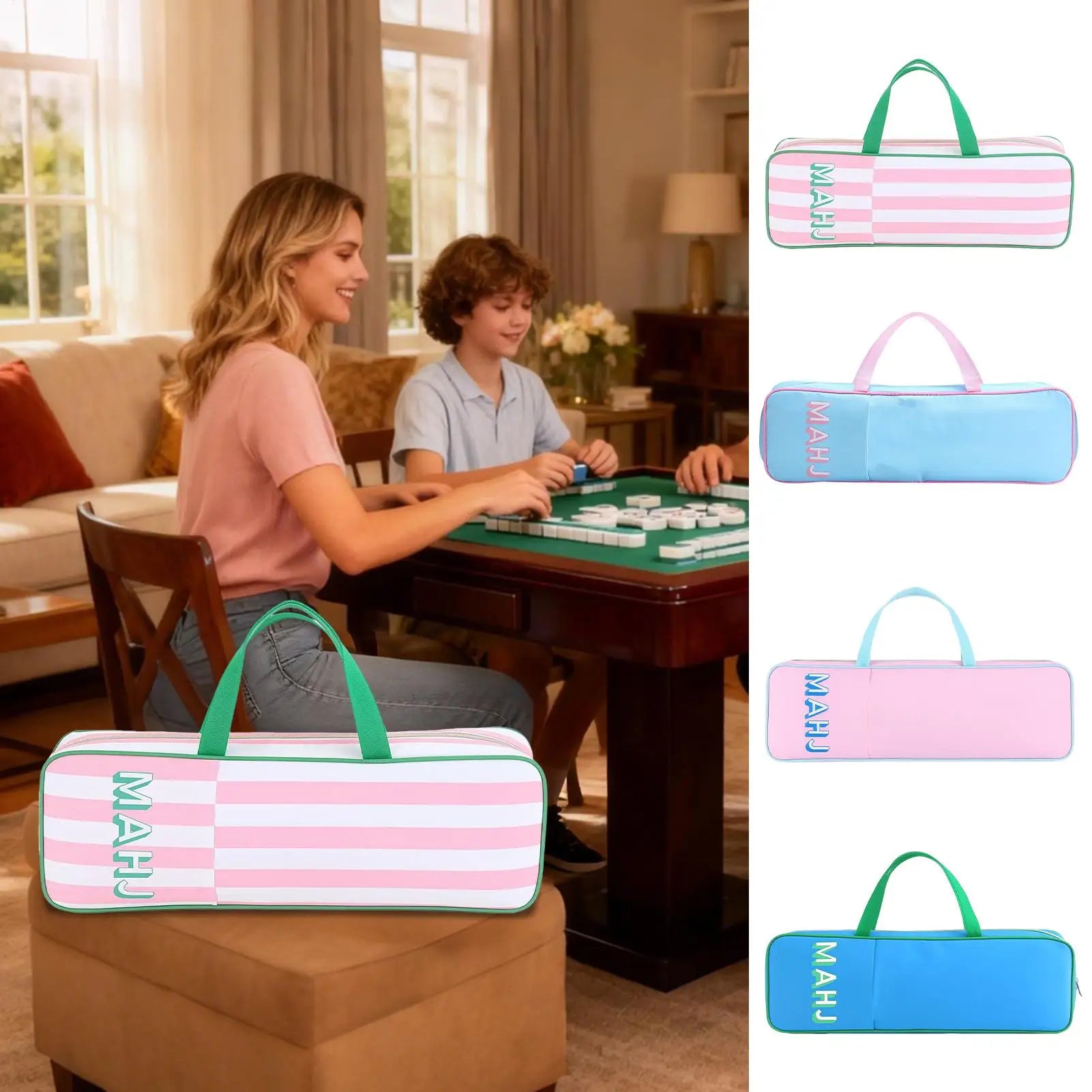Mahjong Tile Storage Bags Protective Table Game Carrying Organizer Mahjong Pushers Rack Storage Carrying Bags For Outdoor Travel (mahjong tile organizer)