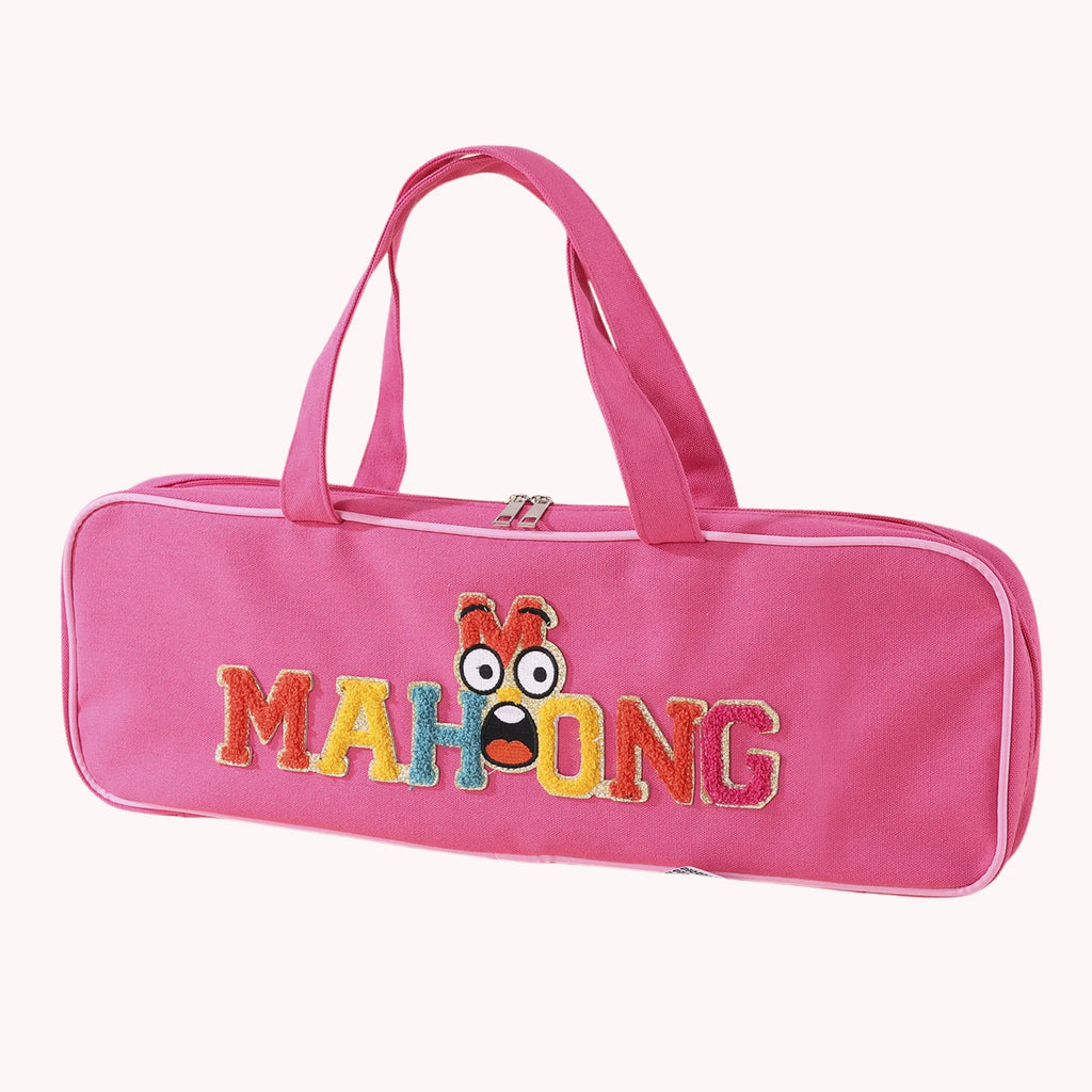 Canvas Waterproof Mahjong Tile Bag Large Capacity Mahjong Bag with Zipper for Business Studio Home Travel Adults Teens (mahjong tile carrying bag)