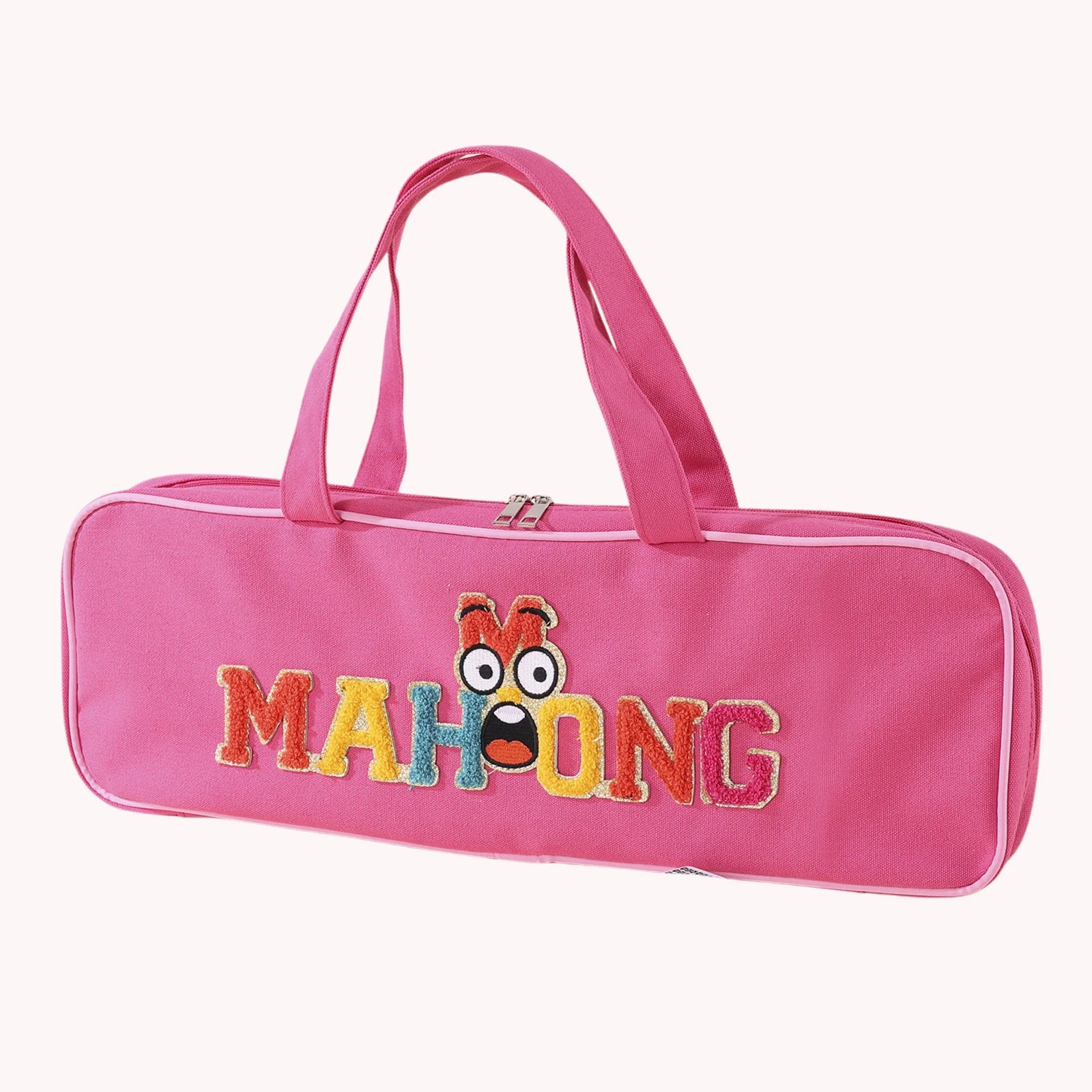 Canvas Waterproof Mahjong Tile Bag Large Capacity Mahjong Bag with Zipper for Business Studio Home Travel Adults Teens (mahjong tile carrying bag)