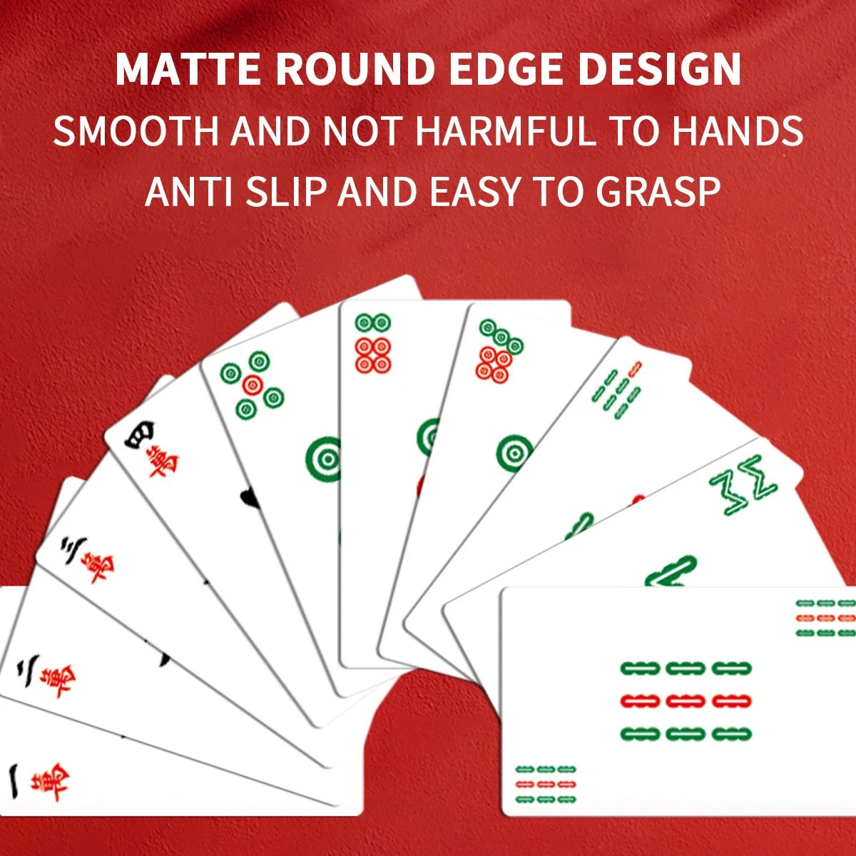 China-Chic Outdoor Mahjong Card Thickened Portable Travel Card Home Mute 144 waterproof Mahjong playing cards (mahjong playing cards)