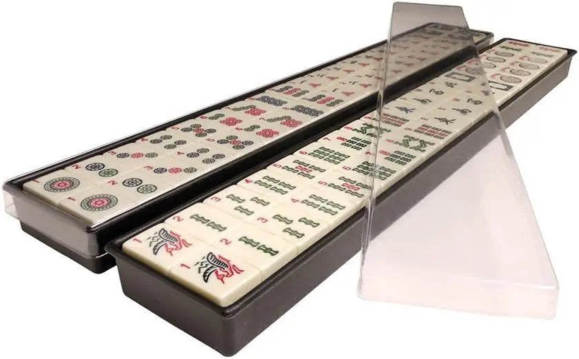 American Mahjong Set with 166 Engraved Tiles, 4 Rack/Pushers, Aluminum Case - Complete Game Kit (american mahjong set aluminum case)