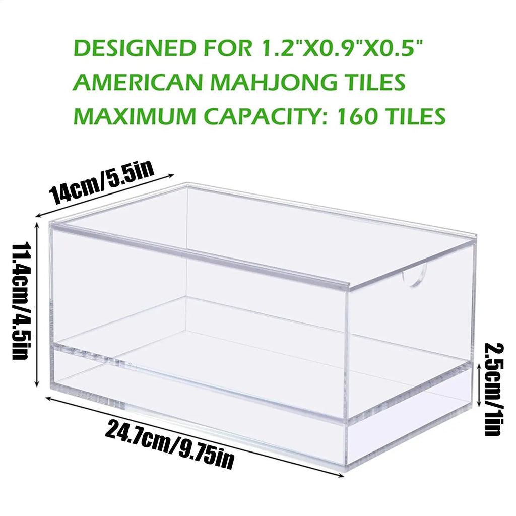Mahjong Storage Acrylic Clear Mah Jongg Organizer Mahjong Tiles Organizer Case For Holidays Casual Gatherings Party Traveling (acrylic mahjong case)