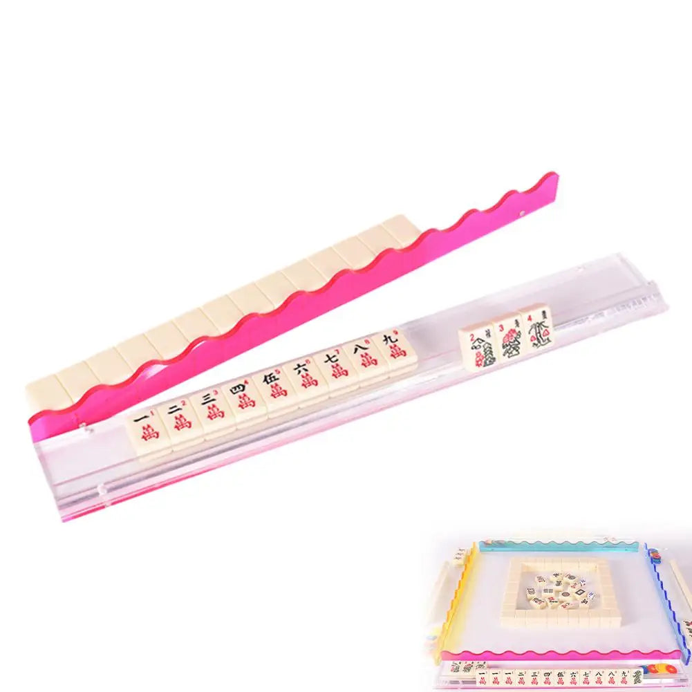 45cm/17.5" Clear Acrylic Mahjong Racks with Magnet Professional Tile Organizer & Racks, Portable Mahjong Accessories (mahjong rack with magnet)