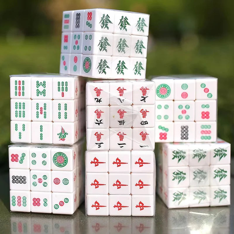 Tiktok Three-tier mahjong cube Decompression Toys Infinity Flip Magic Cube Puzzle Relieve Autism Calm Home Braille Games ornamen (tiktok mahjong set)