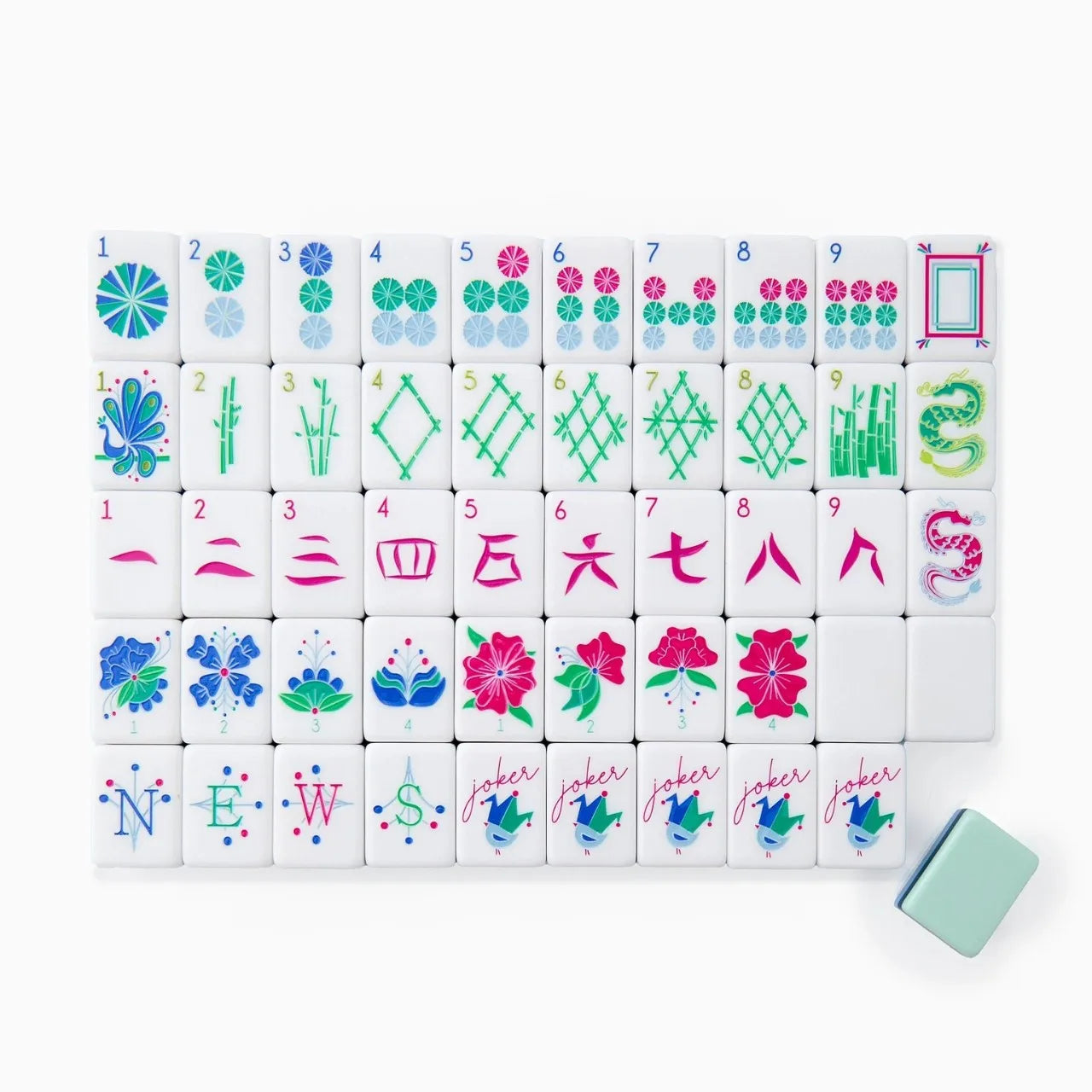 Cyan Acrylic American Mahjong Set Luxury Crystal Mahjong Tiles with Storage Bag for Home Use Gift (cyan acrylic mahjong set)