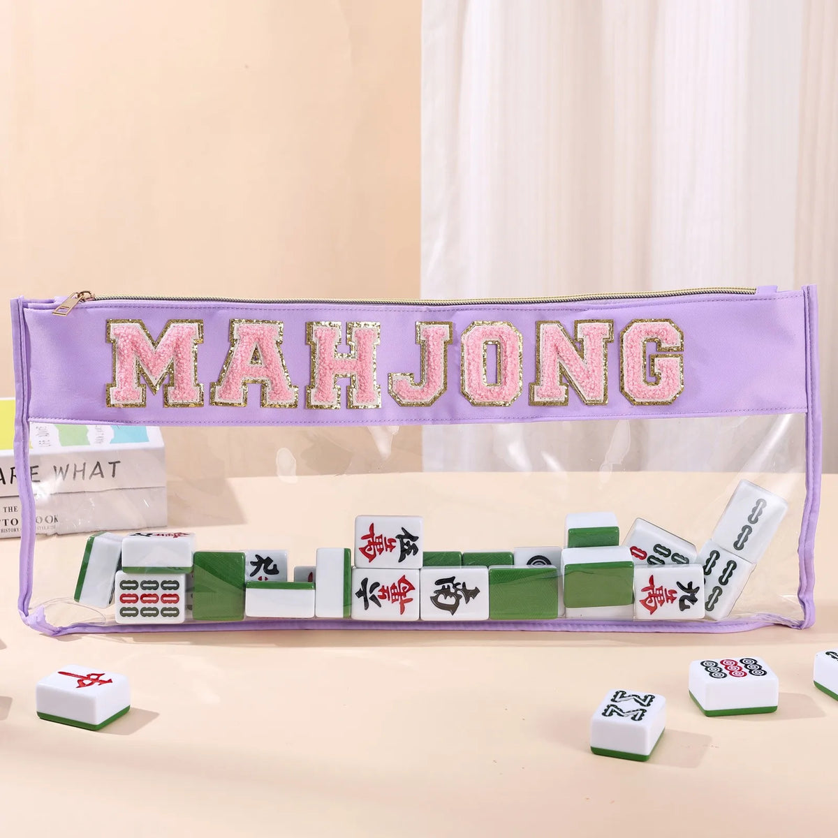 Emerald Mahjong Tiles, Acrylic, with Carry Bag | Magnolia