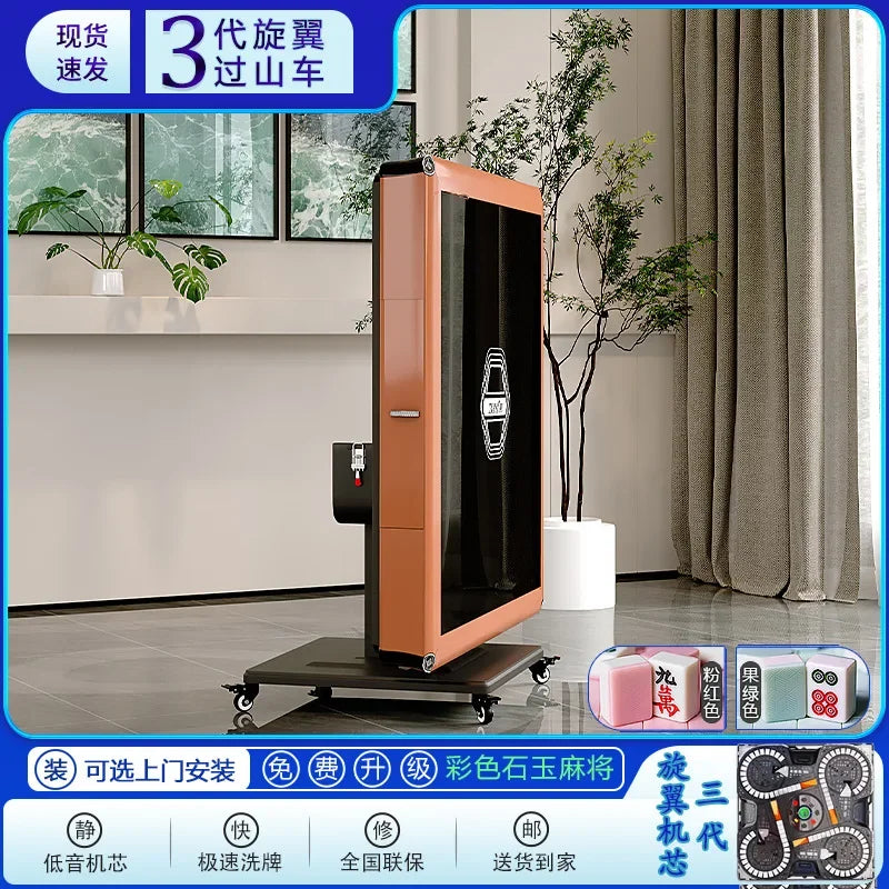 Rotor mahjong machine Fully automatic home roller coaster dining table Dual-purpose folding bass electric mahjong table (mahjong dining table)