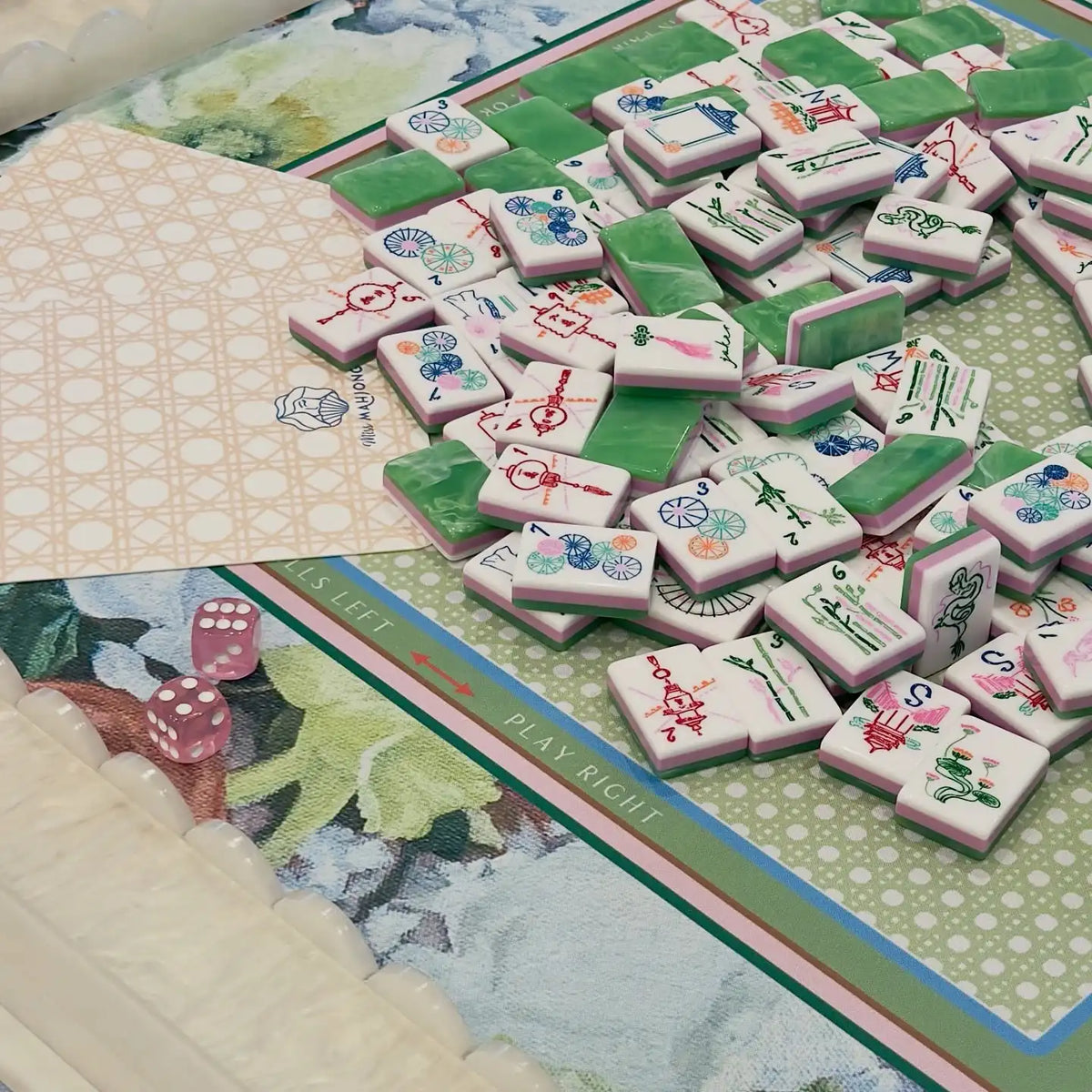 Luxury American Mahjong Tiles, 36 mm Acrylic | Camellia