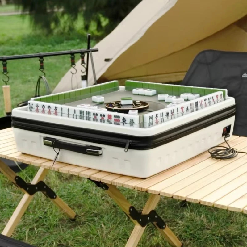 Compact Mahjong Table with Patented Random Shuffle 90% Lighter Design Mahjong Machine for Small Spaces and Travel Use (compact mahjong table)