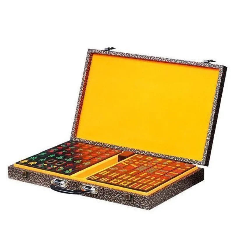 Blood sandalwood Chinese tiles are real mahjong high-end household hand-rubbed large red sandalwood mahjong gifts for (sandalwood mahjong tiles)