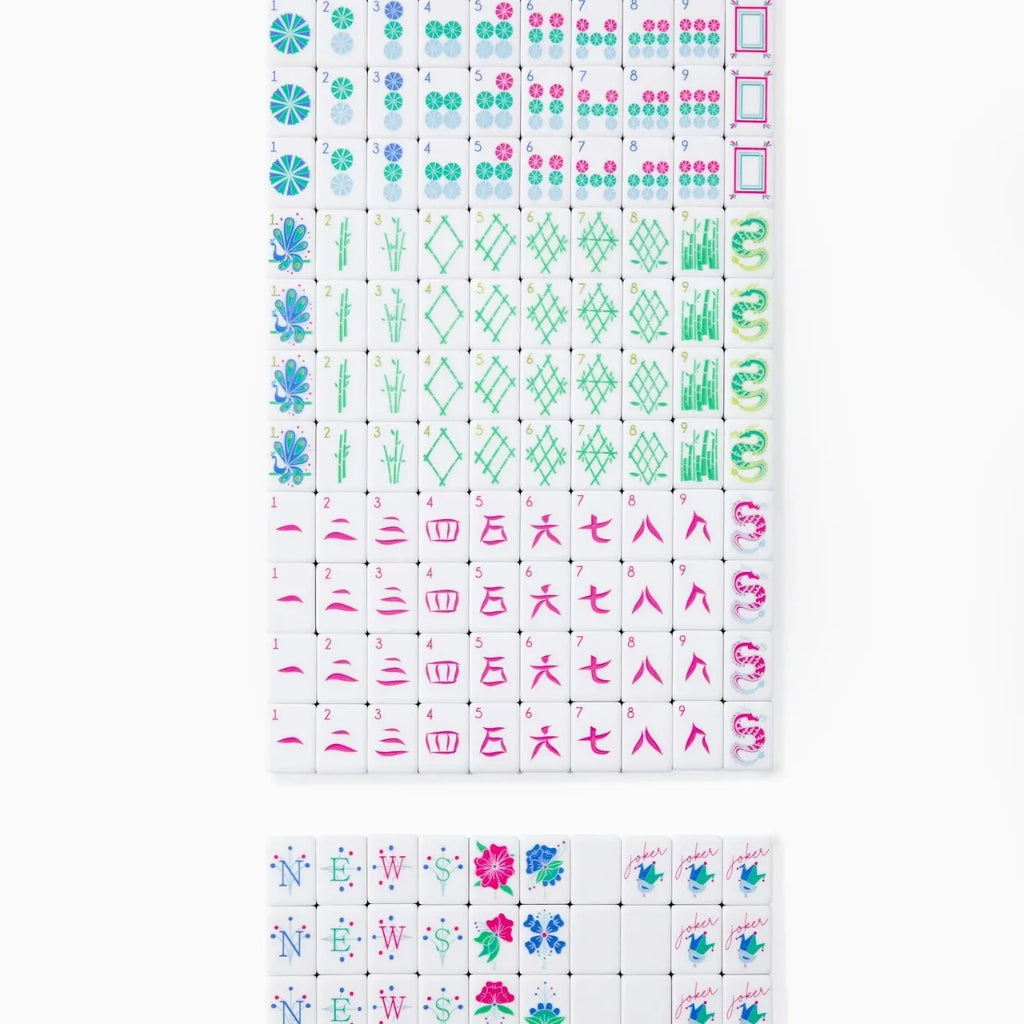 Cyan Acrylic American Mahjong Set Luxury Crystal Mahjong Tiles with Storage Bag for Home Use Gift (cyan acrylic mahjong set)