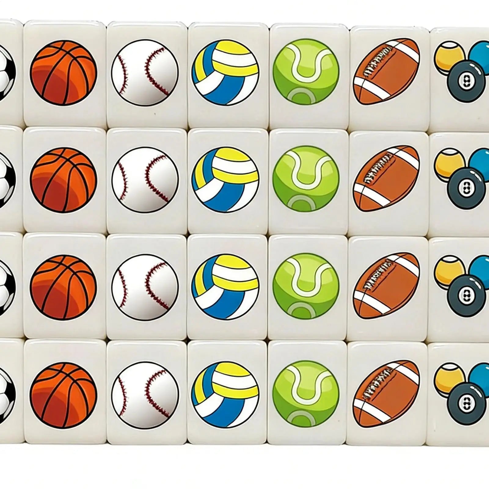 Mahjong Tile Set Portable Mah Jongg Toy Football Pattern Games Blocks Tiles For Men Women Youth Teens Daughter Family Friends (parent child mahjong toy)