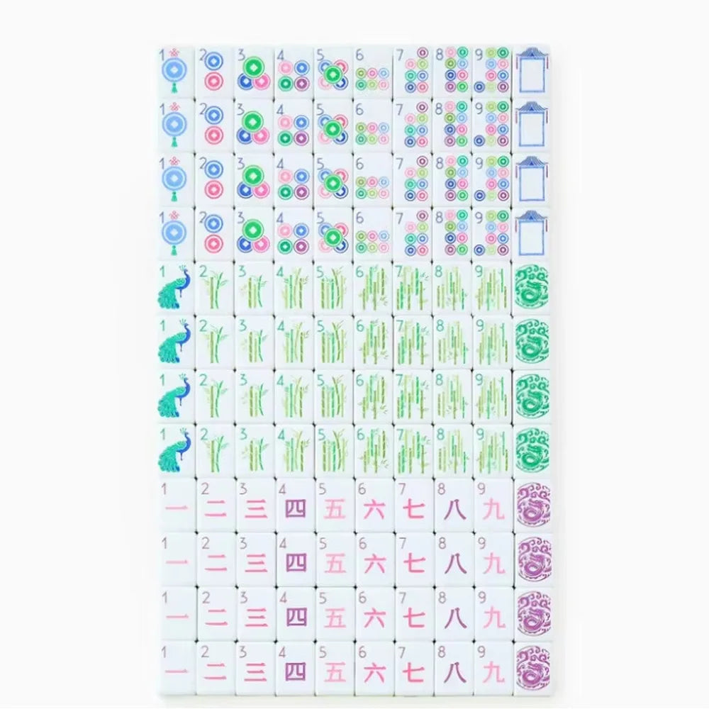 4-Layer Acrylic American Mahjong Tiles 160pcs Apple Green Hand-Rubbed Mahjong Portable Travel Board Game Set for Party Adults (apple green mahjong tiles)