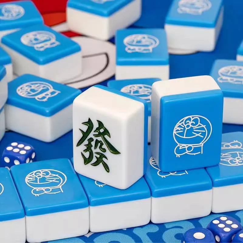 Small 26mm Sanrio Melody Mahjong Set with Numbers Kuromi Pochacco Hello Kitty Puzzle Board Game Chess Cards Friends Family Gift (kuromi mahjong set)