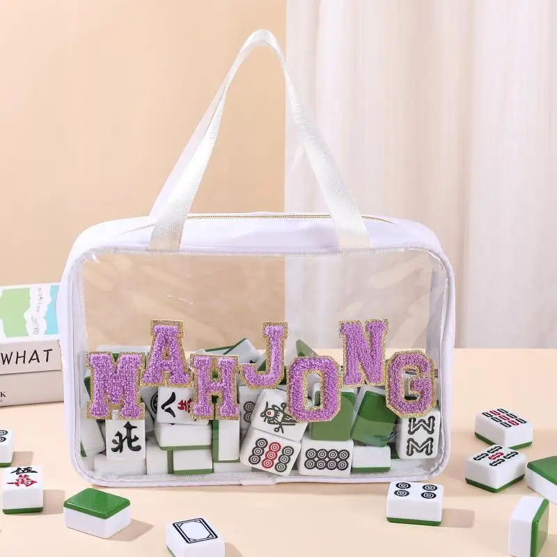 Mahjong Tile Organizer Bag, Waterproof PVC, Large