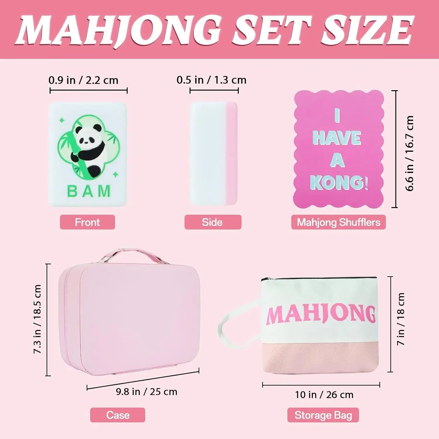 Elegant 3cm Carved American Mahjong Set | 160 Pink Back Melamine Tiles | Classic Strategy Game for Adults & Beginners (pink melamine mahjong set)