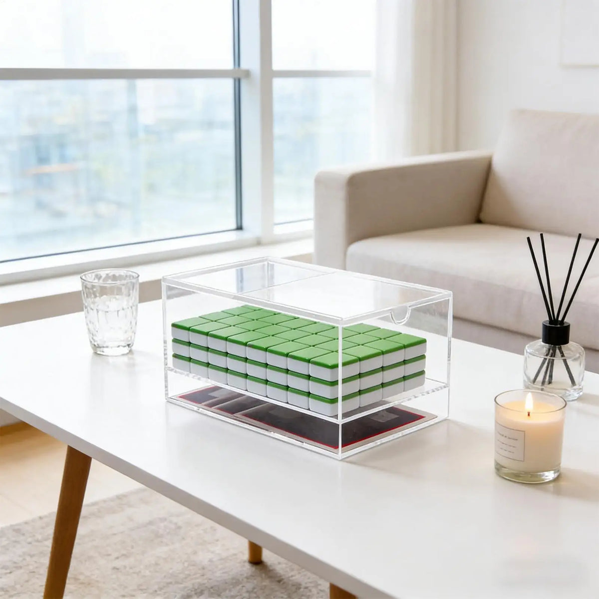 Mahjong Storage Acrylic Clear Mah Jongg Organizer Mahjong Tiles Organizer Case For Holidays Casual Gatherings Party Traveling (acrylic mahjong case)