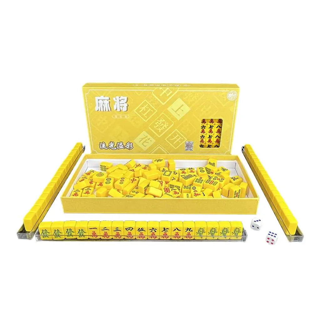 Small Mahjong Set Portable Mahjong Board Games For Adults Traditional Chinese Mahjong Tiles Outdoor Dormitory Travel Game (outdoor mahjong set)