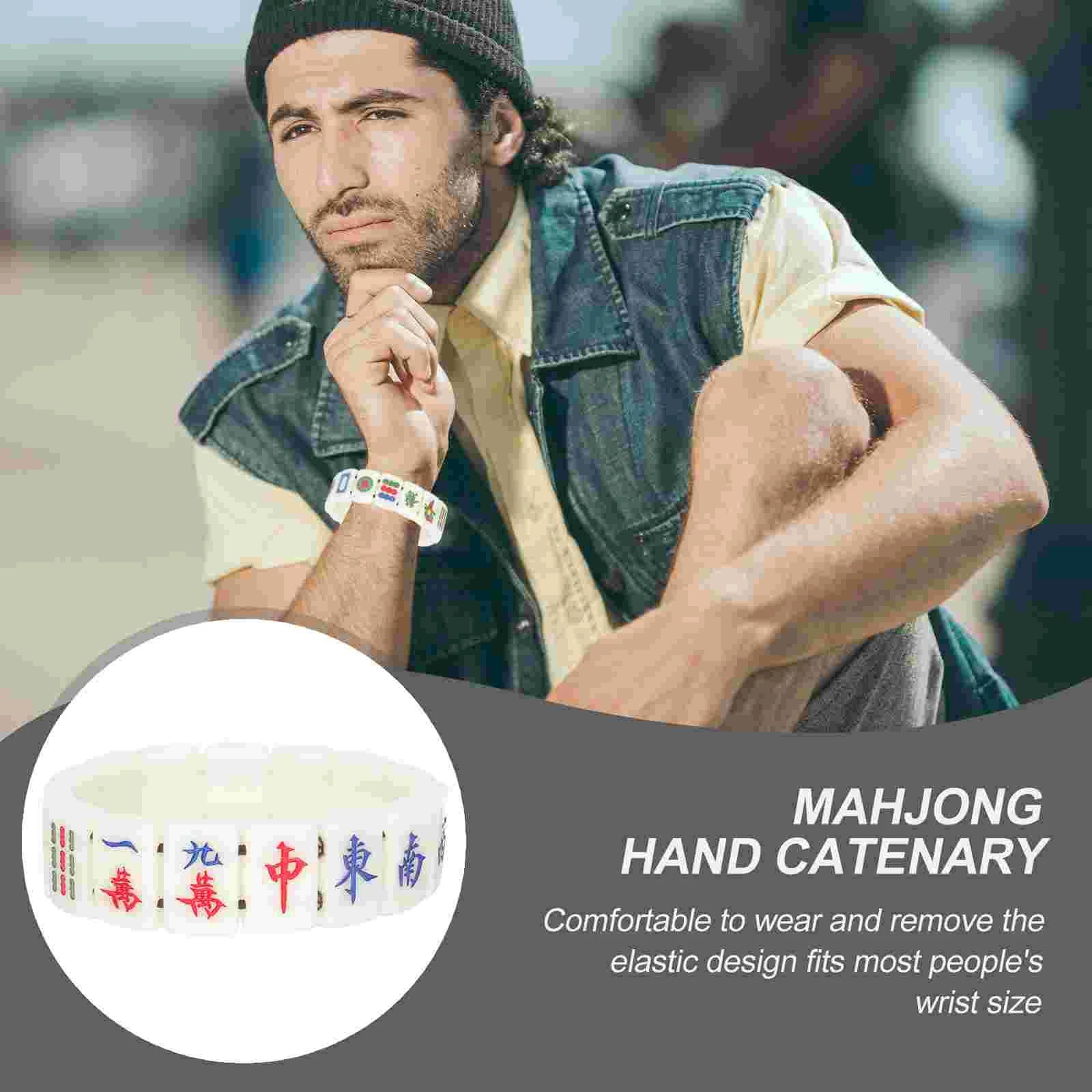Elastic Acrylic Mahjong Bracelet For Men Couples Mahjong Tiles Fashion Jewelry Accessories Wrist Chains Gift Bracelets (mahjong tile bracelet)