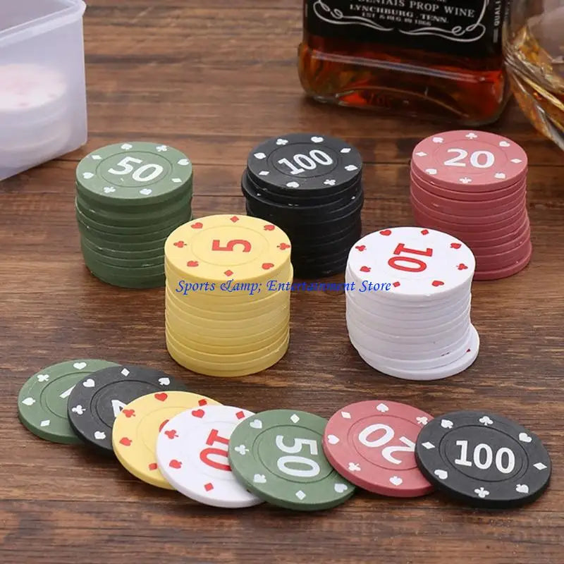 G7NF Pack of 100Pcs Game Wagering Mahjong Money Chip Set For Gambling Game Playings Counting and Other Recreations Game (mahjong scoring coins)