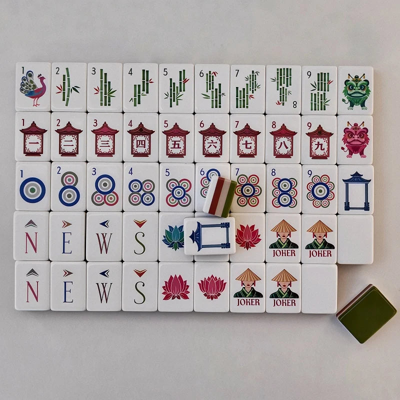 Engraved Mahjong Set, 160 Acrylic Tiles, 4 Layer | Buttercup