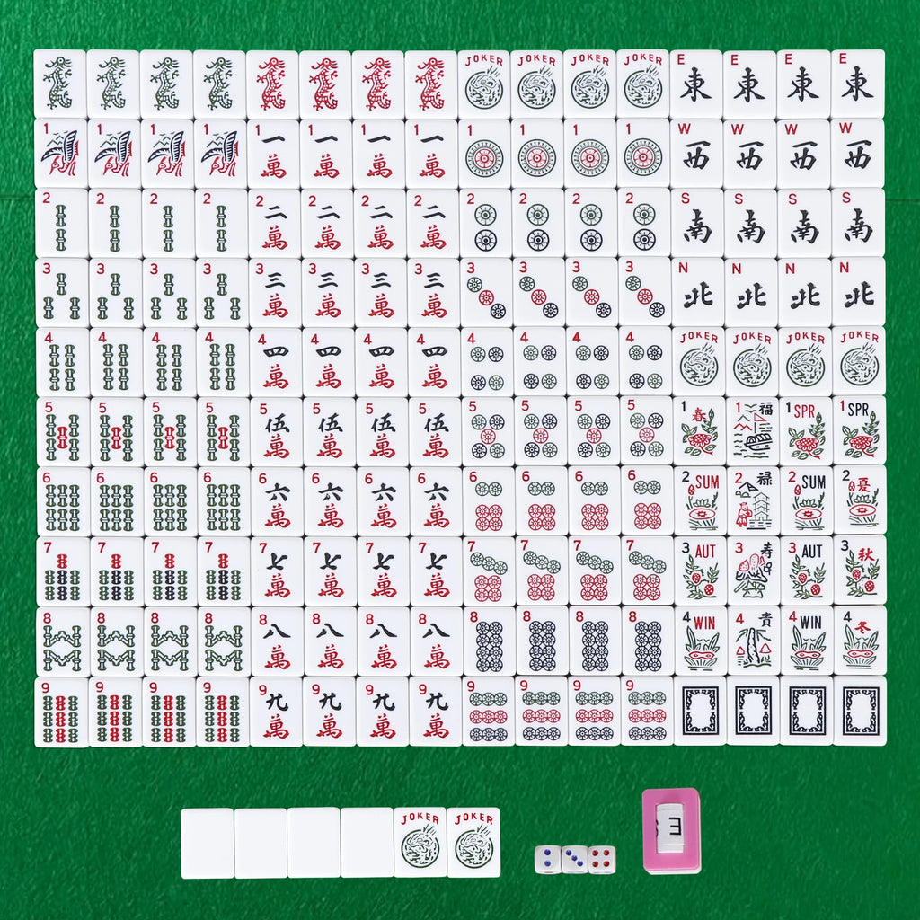 American Mahjong Full 166 Piece Set Collectible Tiles with Pushers for Family Playing (american mahjong collectible tiles)