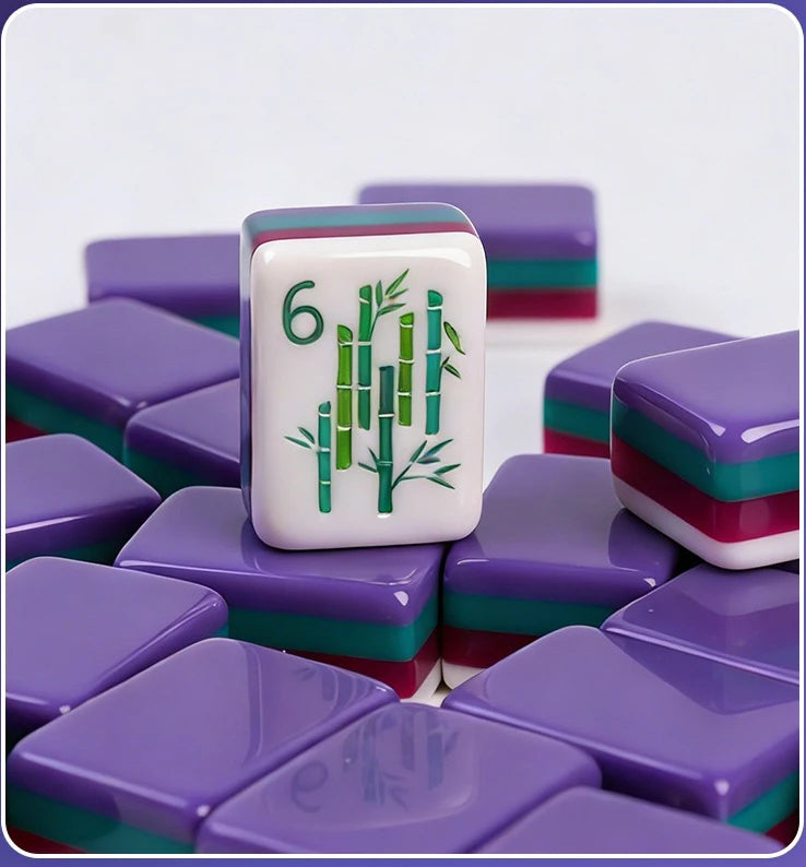 Custom-made Layer American Mahjong Tiles purple 4 People Party Mahjong Acrylic Mahjong American (purple mahjong tiles set)