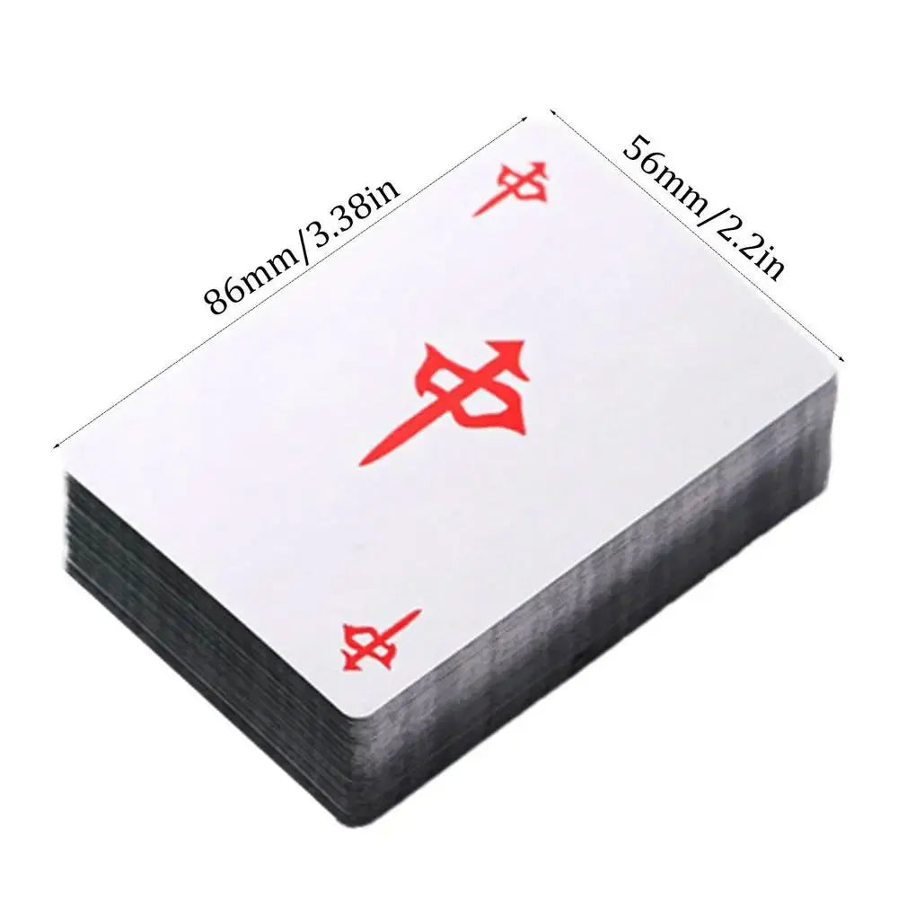 Chinese Mahjong Cards (144 Tiles) - Classic Blue & White Porcelain Design, Portable Travel Set with Dices (blue and white mahjong cards)