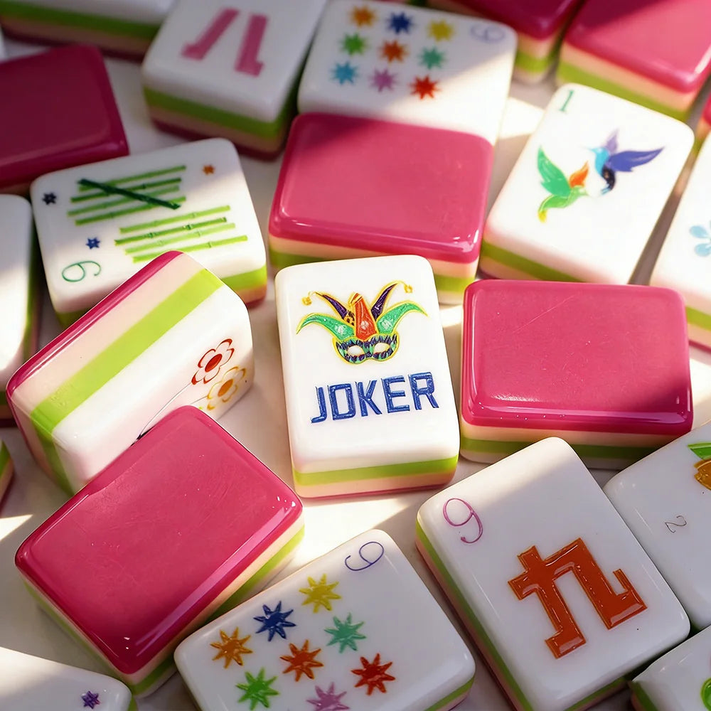 American Mahjong Set Adults, 160 Tiles, Magenta | Marigold
