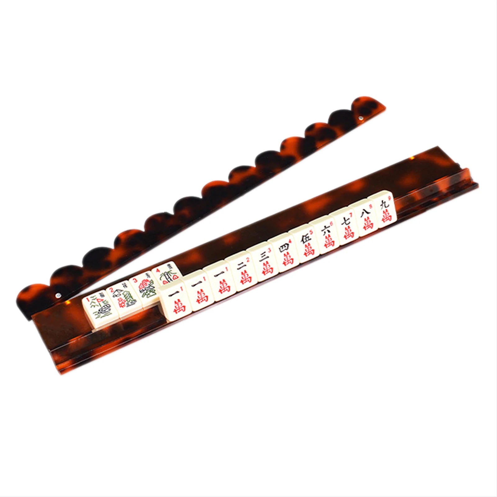 Tortoise-Shell Acrylic Mahjong Rack With Fully Detachable Magnetic Pushers Family Game Night Fun（Product Is Sold Separately） (mahjong rack detachable pusher)