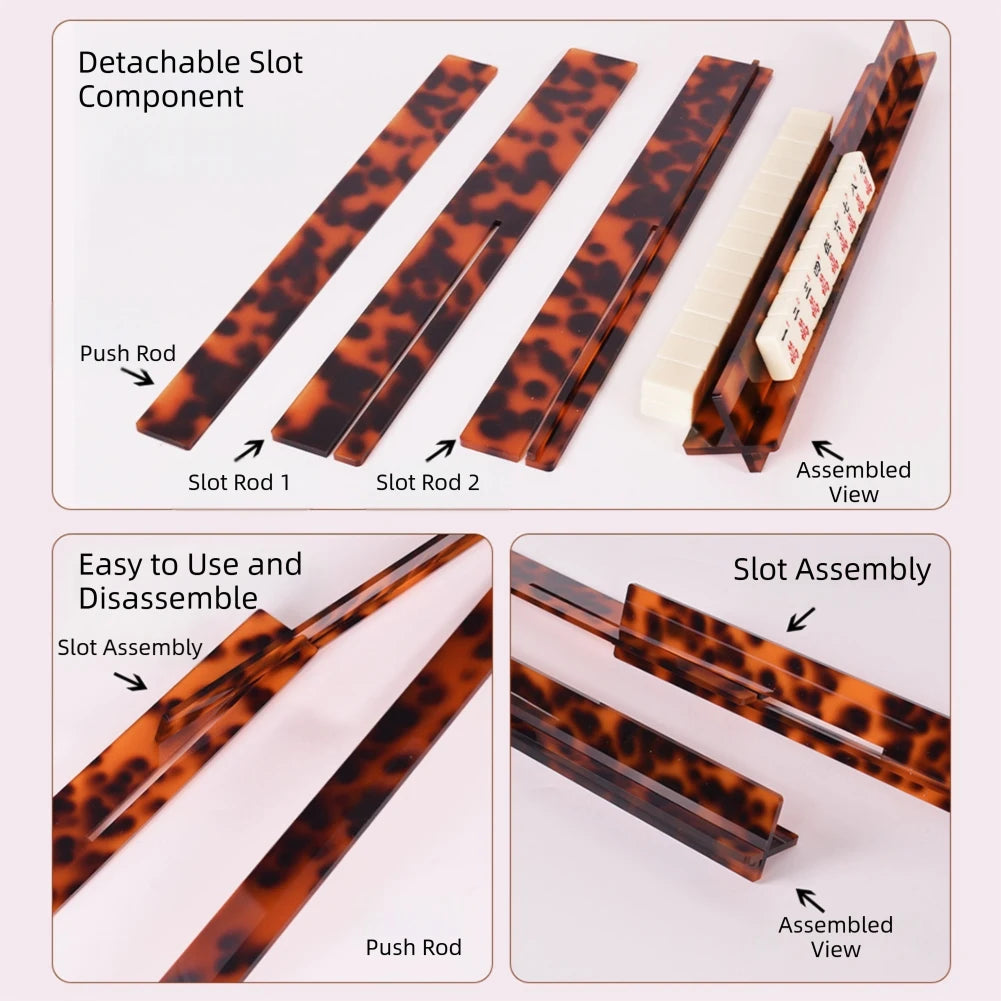 Mahjong Rack Detachable Pusher, Extended Length, Acrylic