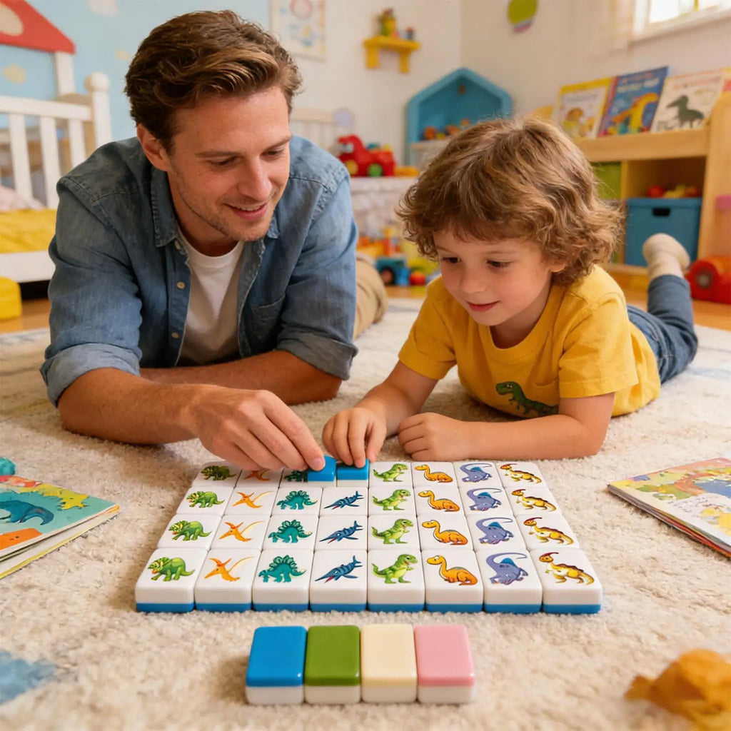 Mahjong Tile Set Portable Mah Jongg Toy Football Pattern Games Blocks Tiles For Men Women Youth Teens Daughter Family Friends (parent child mahjong toy)