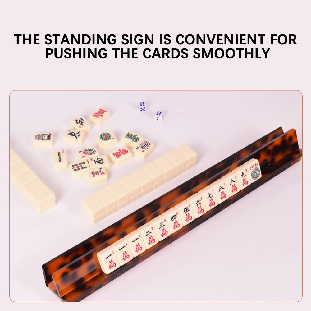 Tortoise-Shell Acrylic Mahjong Rack With Fully Detachable Magnetic Pushers Family Game Night Fun（Product Is Sold Separately） (mahjong rack detachable pusher)