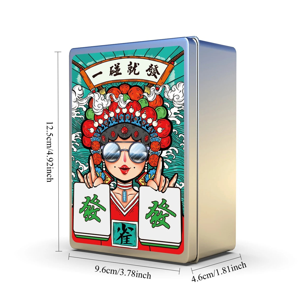 China-Chic Outdoor Mahjong Card Thickened Portable Travel Card Home Mute 144 waterproof Mahjong playing cards (mahjong playing cards)