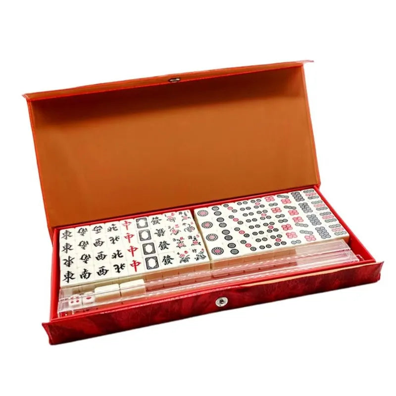 Portable Travel Mahjong Game Portable Mini Mahjong Game Set for Travel Home Parties Lightweight Classic Chinese Mahjong for Fun (portable travel mahjong game)