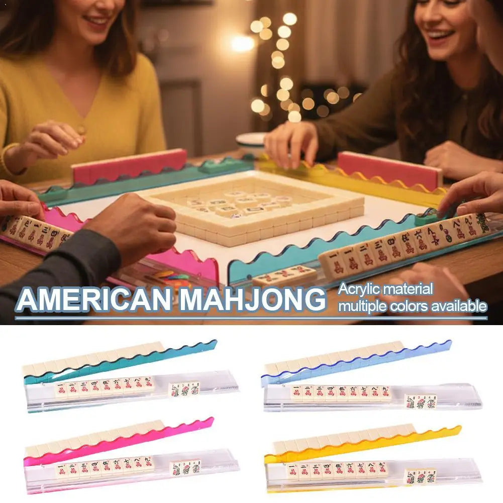 45cm/17.5" Clear Acrylic Mahjong Racks with Magnet Professional Tile Organizer & Racks, Portable Mahjong Accessories (mahjong rack with magnet)