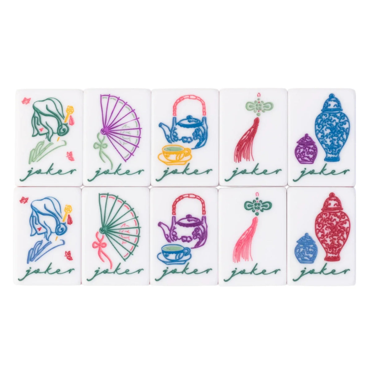 Luxury American Mahjong Tiles, 36 mm Acrylic | Camellia