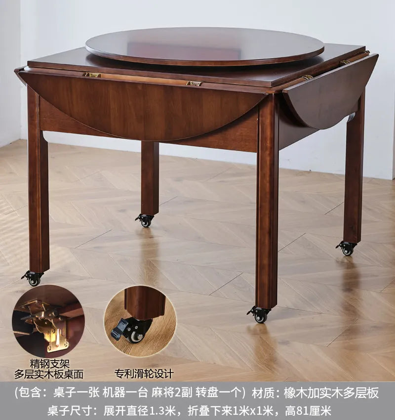 Solid Wood Mahjong Table, Automatic Dining Table