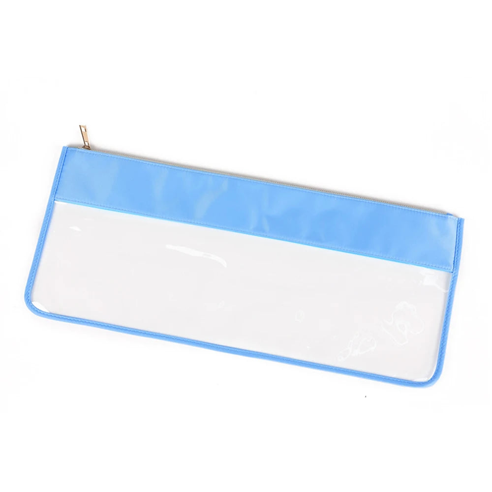 Transparent PVC Window Nylon Top Mahjong Tiles Storage Bag Large Capacity Clear Vinyl Flat Zipper Mahj Bag Stitched Mahjong Bag (clear mahjong tile bag)
